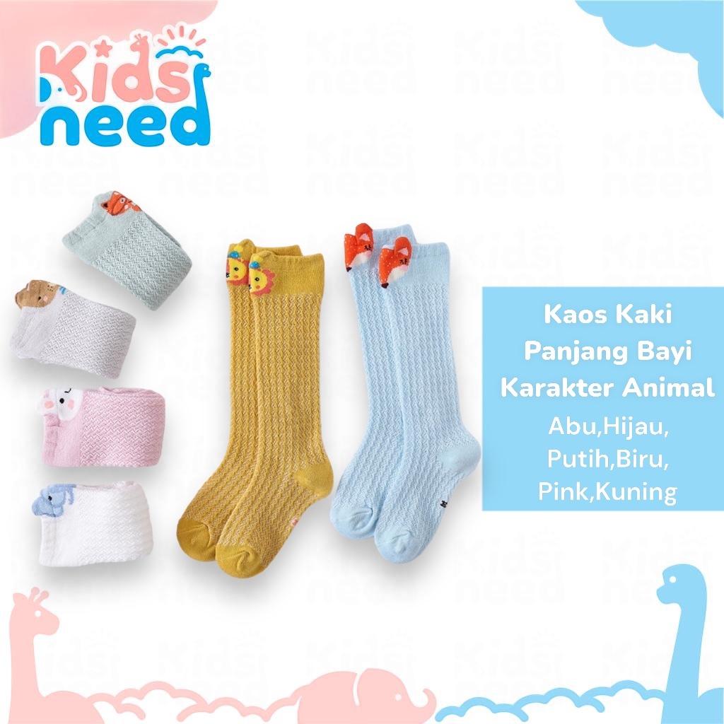 Kaos Kaki Panjang Bayi Karakter Hewan Lucu Kaos kaki Bayi Motif Animal Lucu