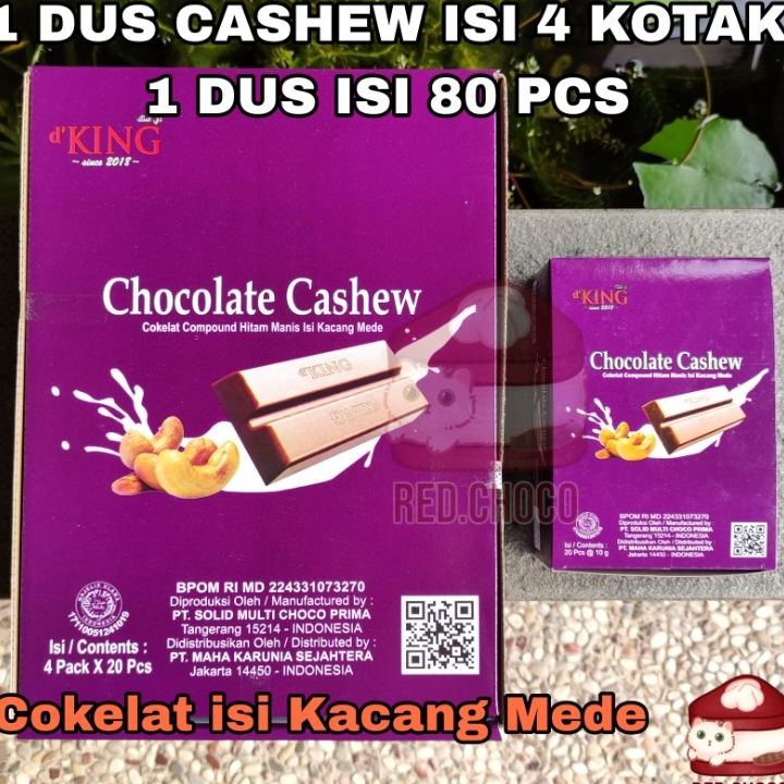 

CWHH1043 [PROMO SALE!!!] D'King Chocolate Cashew(DUS) isi 80pcs/Cokelat Mede/Cokelat Bisco