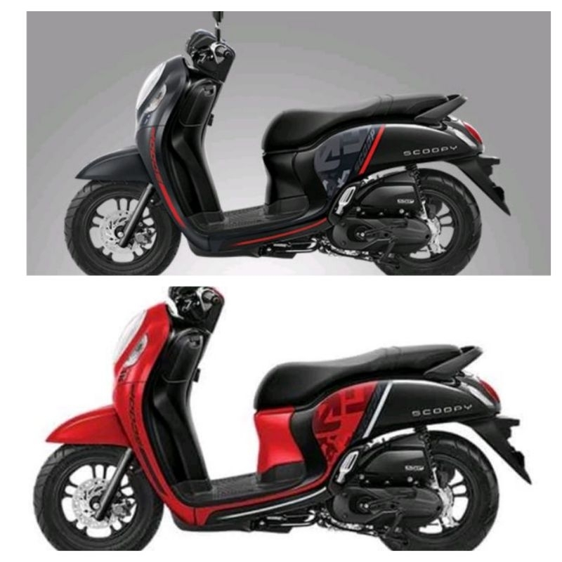 Striping Honda Scoopy Fi Tahun 2021 Sporty black red