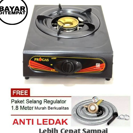 [KODE 1920] Kompor Gas progas  1 Tungku / Kompor Gas 1 Tungku & FREE Selang gas Paket Regulator