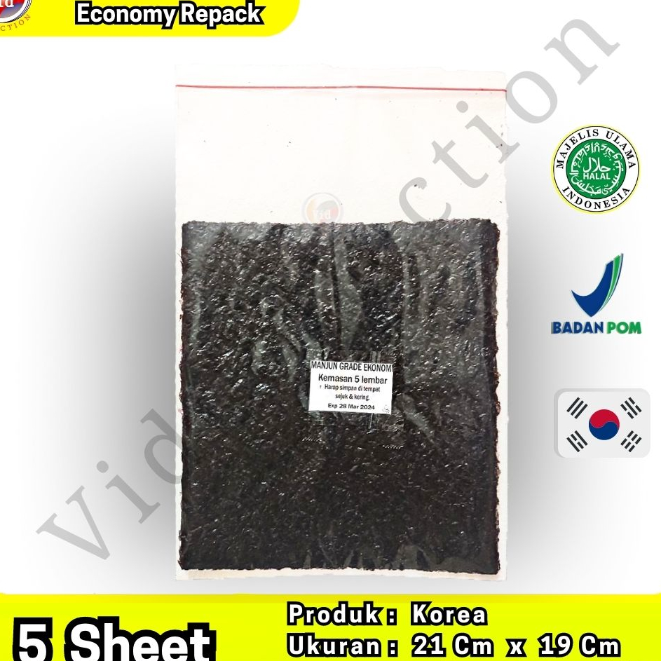 

KZFZ9716 [PROMO SALE!!!] Manjun Yaki Nori Sushi Seaweed 100% Asli Korea Rumput Laut Kemasan Repack