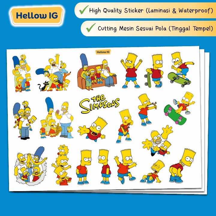 

STICKER PACK SIMPSON | STIKER SIMPSON | STIKER WATERPROOF BOTOL LAPTOP KOPER HELM