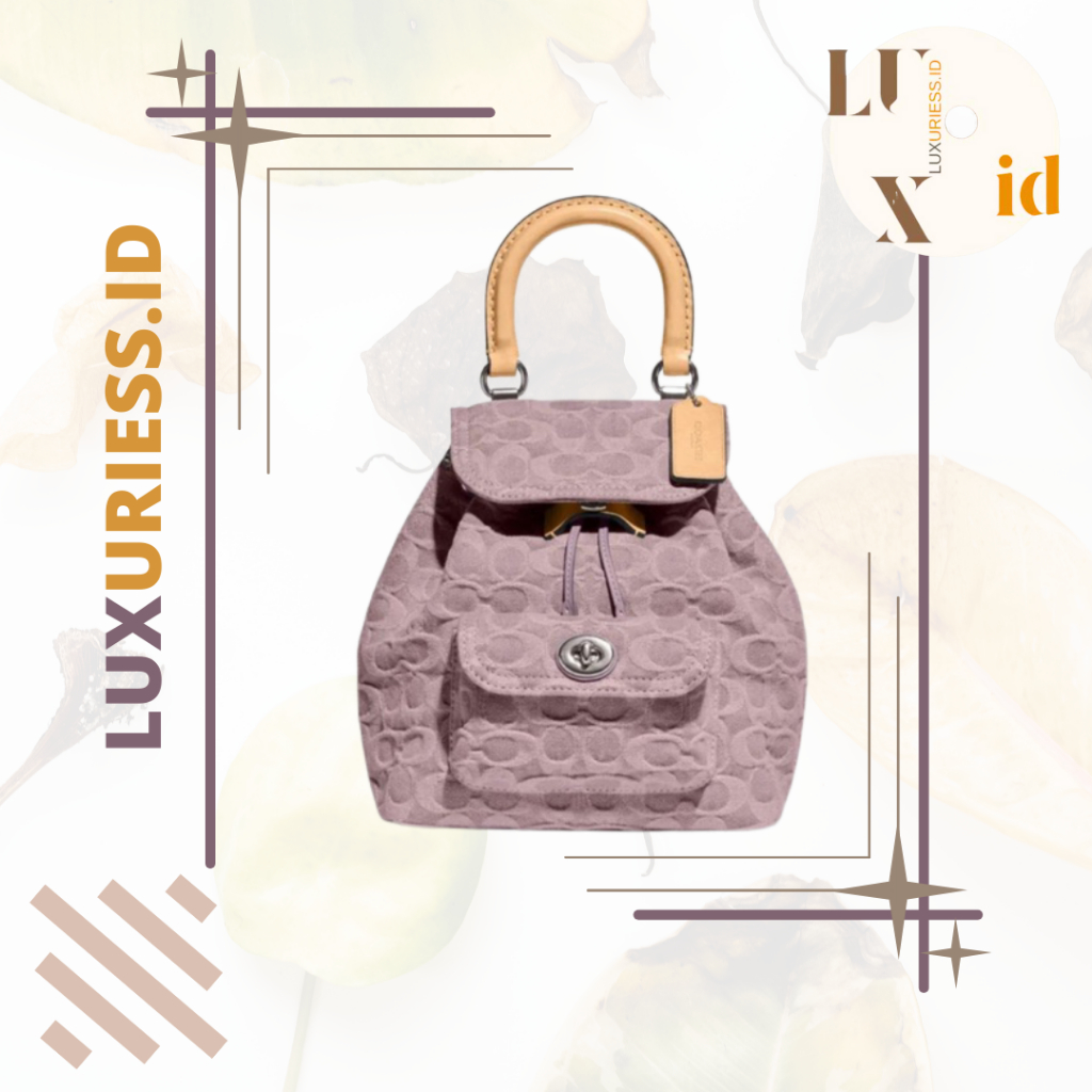 COACH RIYA BACKPACK IN SIGNATURE DENIM PURPLE