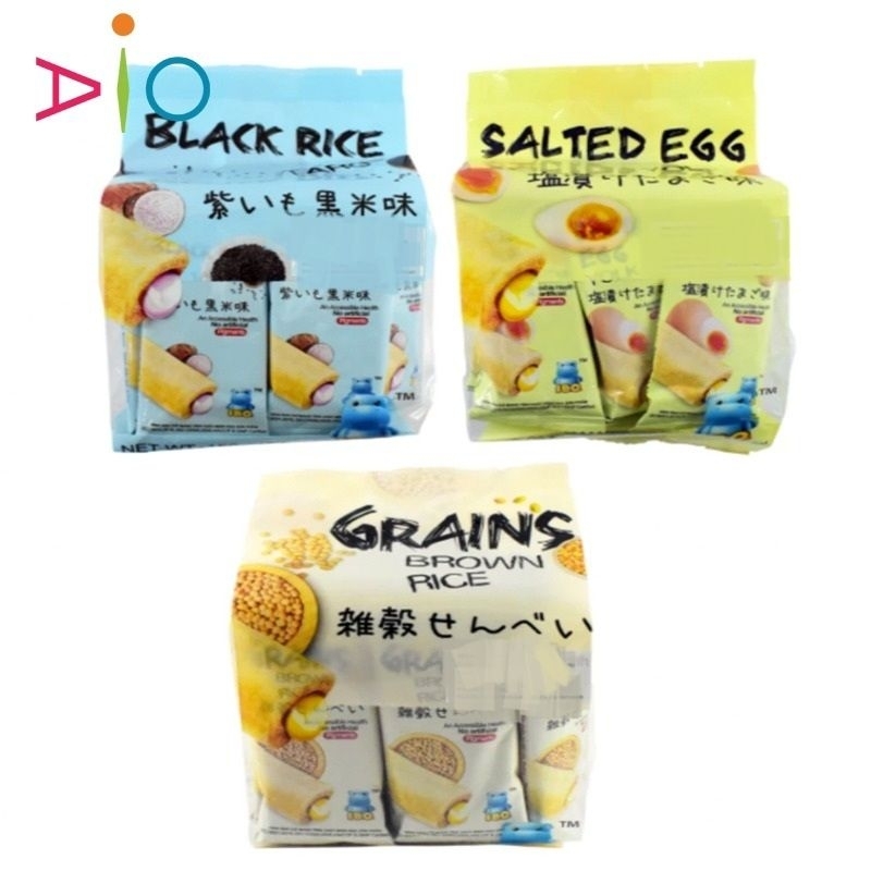 IBO Rice Crackers Salted Egg Yolk | Rice Cake Black Rice | Brown Rice 150g