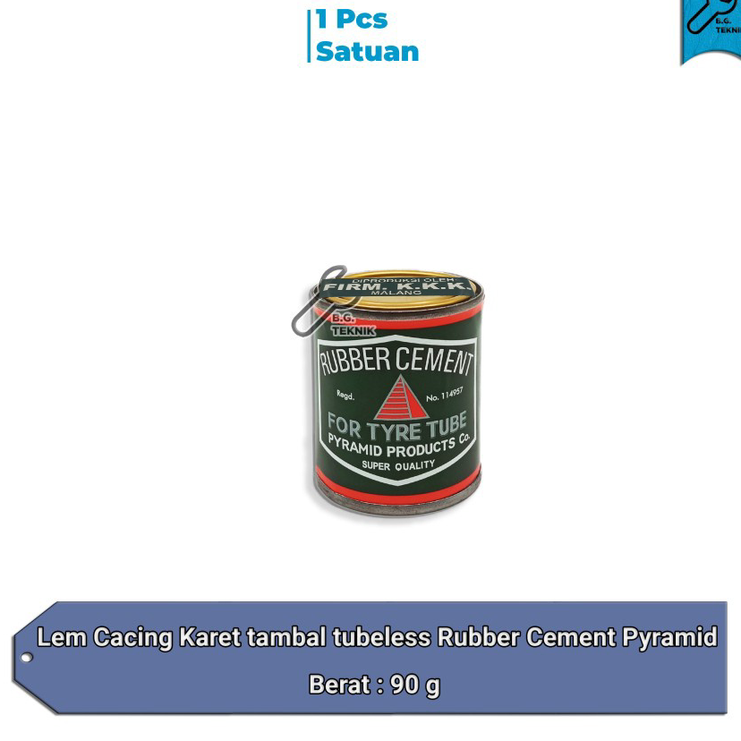 

Laris Lem Karet tambal Cacing tubeless Rubber Cement Tip Top Pyramid 90Gram