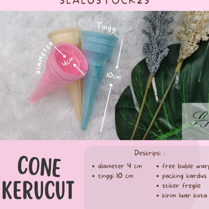 

XWXP6399 STOK SIAP 【COD Cone Es Krim Lancip Diameter 4 cm Isi 400 Pcs/1 BALL