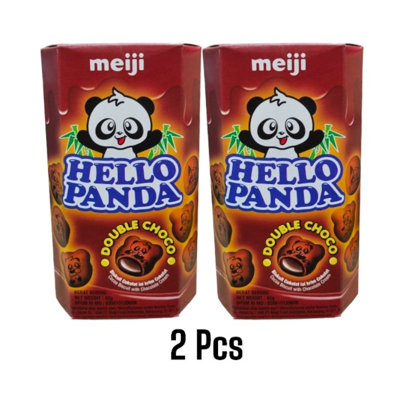 

Hello Panda Double Coklat 2 × 42 gr ( 2 pcs ) || Meiji Hello Panda