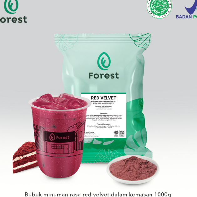 

VQSW4598 COD Bubuk Minuman RED VELVET Powder 1000g - FOREST Bubble Drink