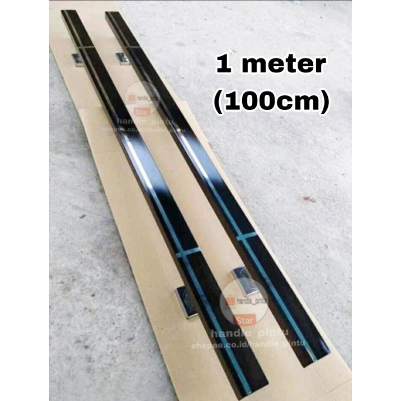 handle pintu gagang pintu hitam lis glosi panjang 1 meter grosir murah