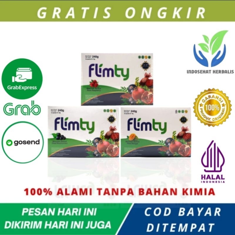 Flimty Fiber Original 1 Box Isi 16 Sachet Pelangsing Badan Paling Cepat Halal Bpom Diet Detox