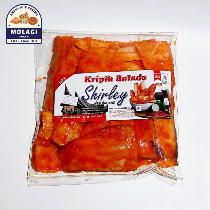 

Keripik Kripik Singkong SHIRLEY Pedas Asli Padang 250 Gram - Molagi Snack