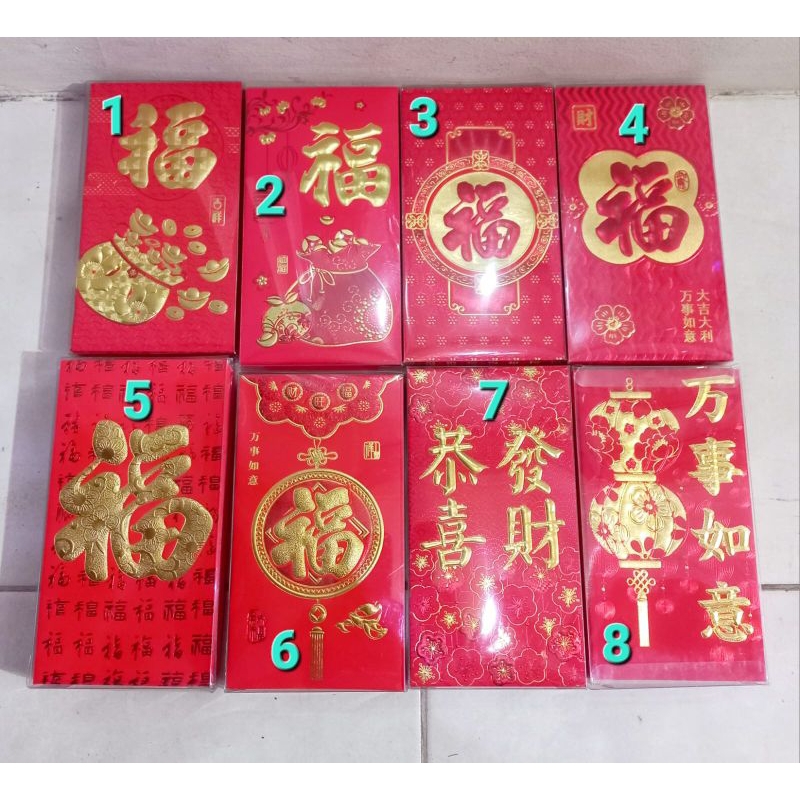 

Angpau Imlek Fuk Besar Box Mica / Angpao Imlek Hok Besar / Amplop Imlek Fook Besar Merah