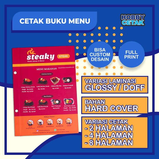 Cetak Buku Menu Custom Desain