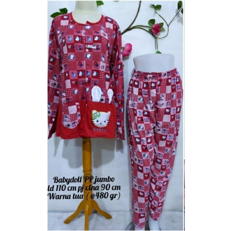 EGB - Babydoll PP Hello kitty - Babydoll PP Jumbo babyterry.- baju tidur wanita - baju tidur - babyd