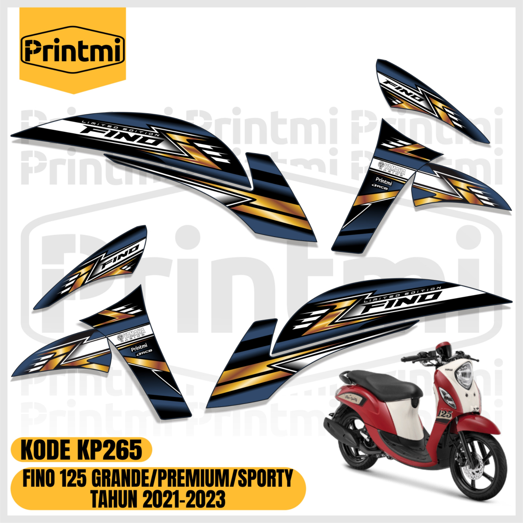 Striping Stiker Motor Fino 125 Grande Sporty Premium 2021 2022 2023 2024 Variasi Printmi KP265