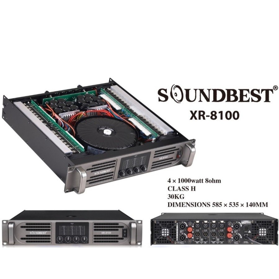 Power Soundbest XR 8100 Amplifier 4 Channel Class H ORIGINAL SOUNDBEST