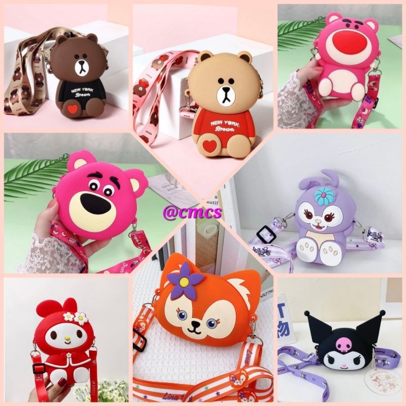 TAS SELEMPANG ANAK MINI JELLY KARAKTER /  TAS SELEMPANG KARAKTER MINI