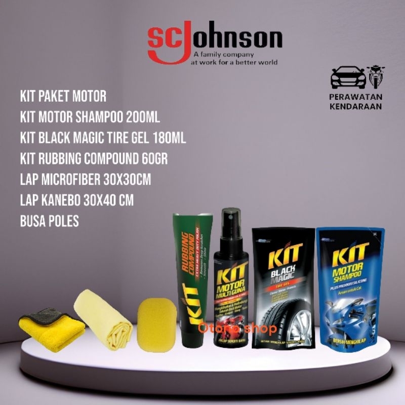 Kit Perawatan Kendaraan- Kit Motor Shampoo- Kit Black Magic Tire Gel- Kit Motor Multiguna- Kit Rubbi