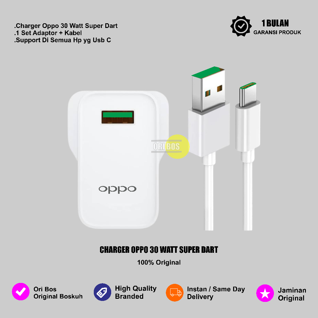 CHARGER CAS CASAN HP OPPO RENO 2/3/4 | A5/A9 2020 Type C Original