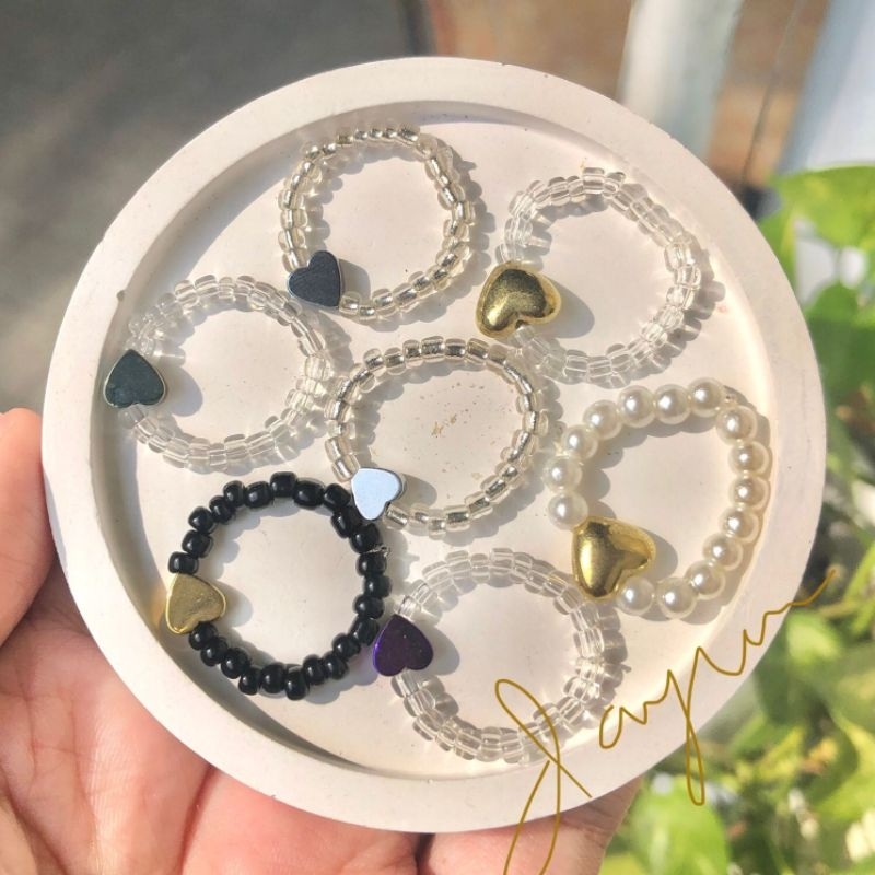 Set simple cincin/Kalung mutiara/kalung kristal/gelang mutiara/gelang kristal manik