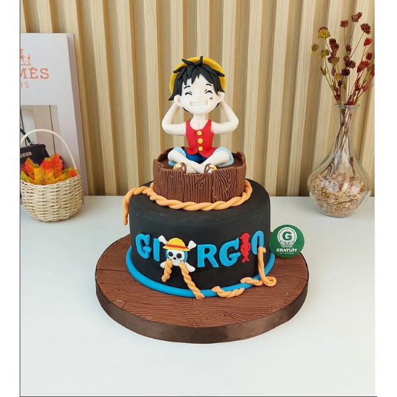 

CAKE TEMA LUFFY ONE PIECE UK 15CM / KUE ULANG TAHUN CUSTOME