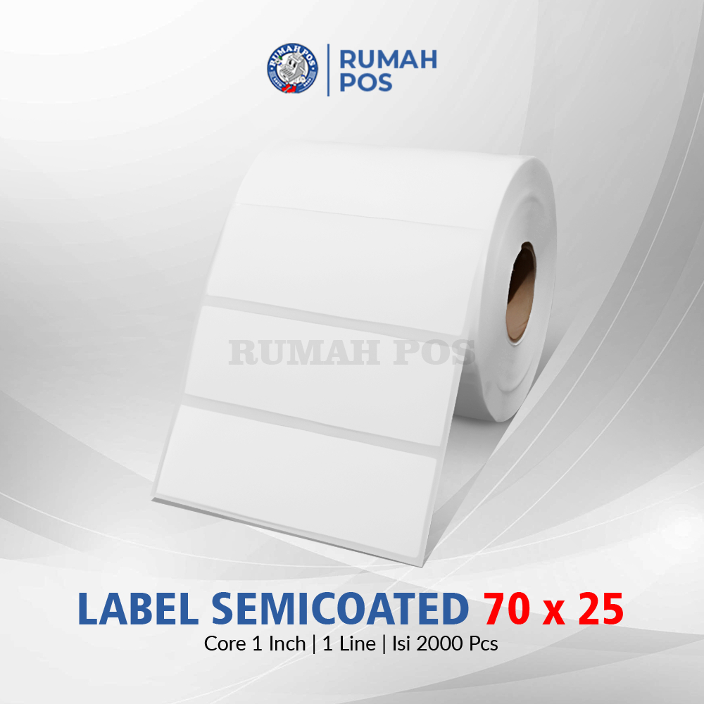 

Label barcode 70 x 25 1 line kertas sticker label semicoated 70x25