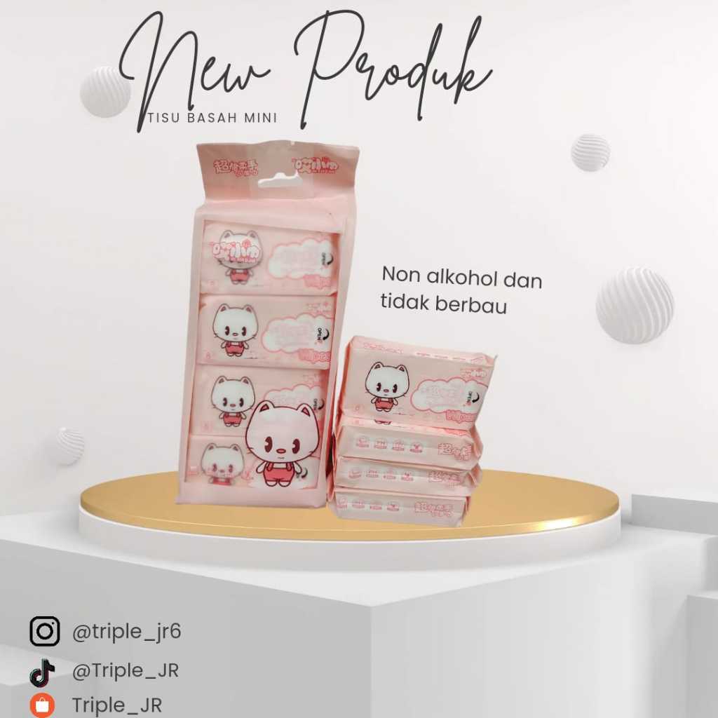 Tissu Basah Mini, Tisu basah mini isi 8, tisu wajah praktis
