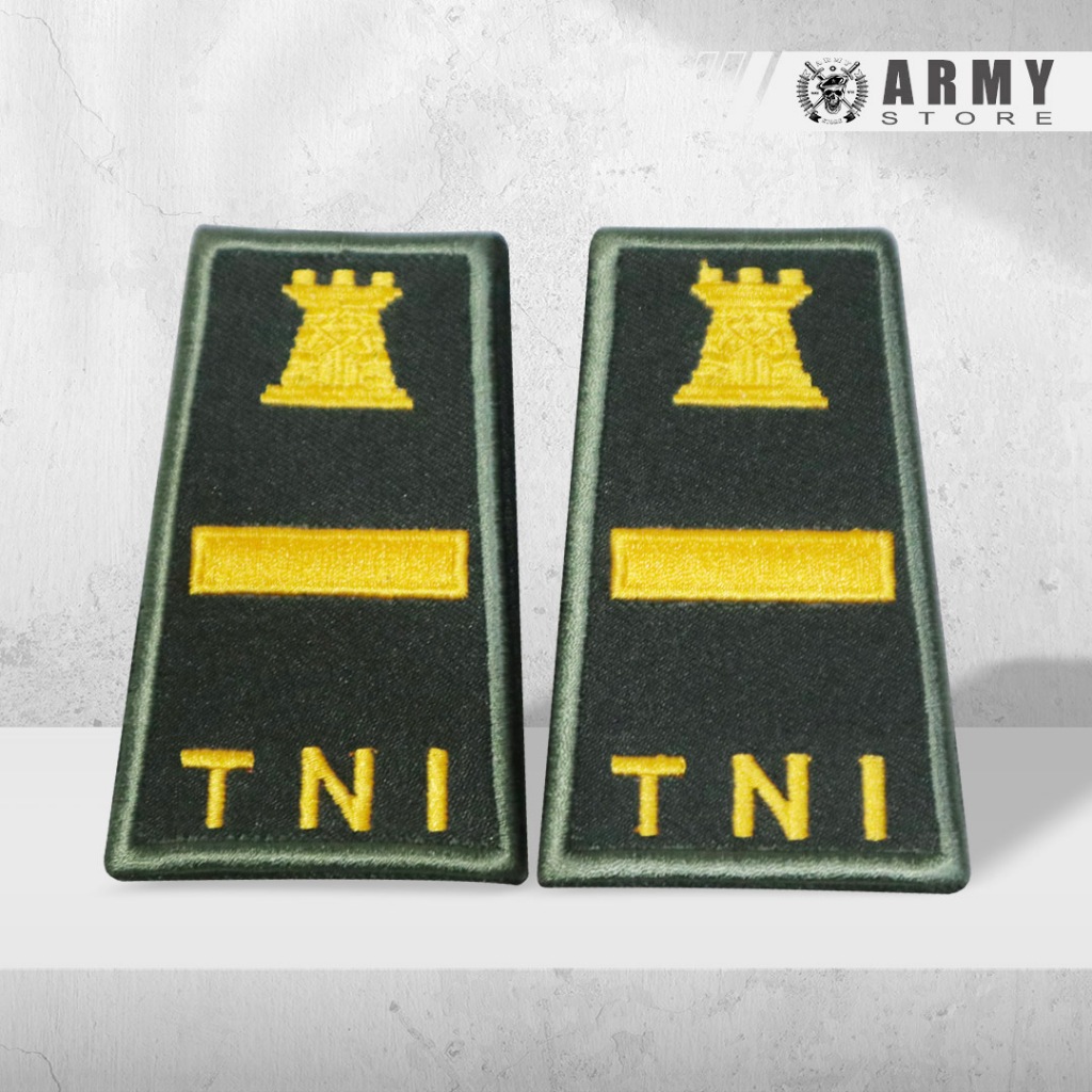 Pangkat Bordir PDH TNI Zeni Letda Staf