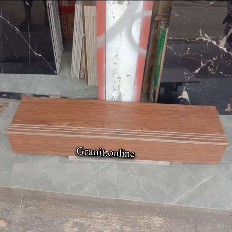 Granit lantai anak tangga motif kayu dopp matt ofice wood grace kw1