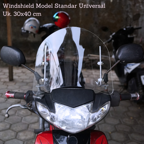 Windshield Tameng Dada Tameng Angin Universal Windshield Motor Matic Kaca Depan Ukuran 30cm x 40 Win