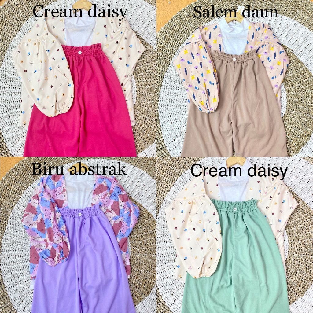 Oneset Kiyowo Outer Anak Motif Salem Daun