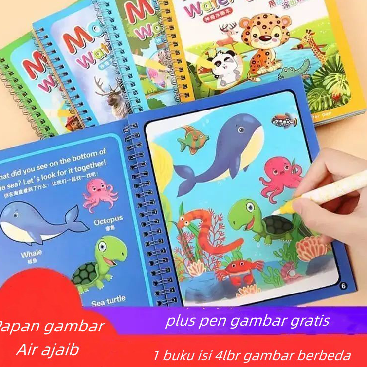 

Readystock Magic Water Book | Magic Water Pen | Buku gambar ajaib | Mainan Edukasi Anak Baru