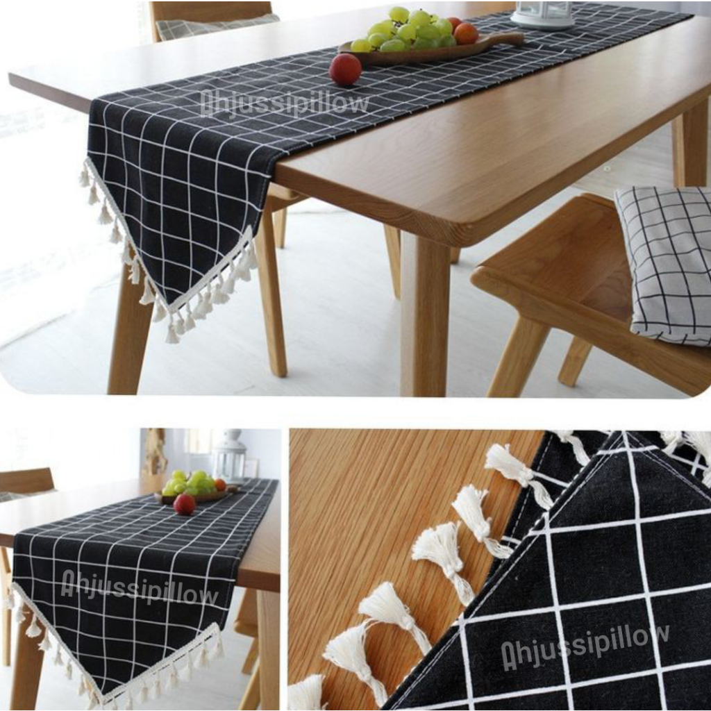 Taplak Meja Tamu Panjang/Taplak Meja Tv/Table Runner Panjang Tassel Rumbai/Taplak Meja Makan /Taplak
