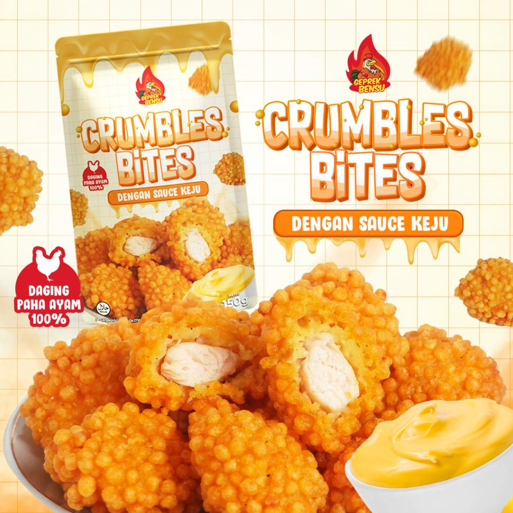 

✨COD✨ Crumble Bites Geprek Bensu Dengan Saus Keju grosir