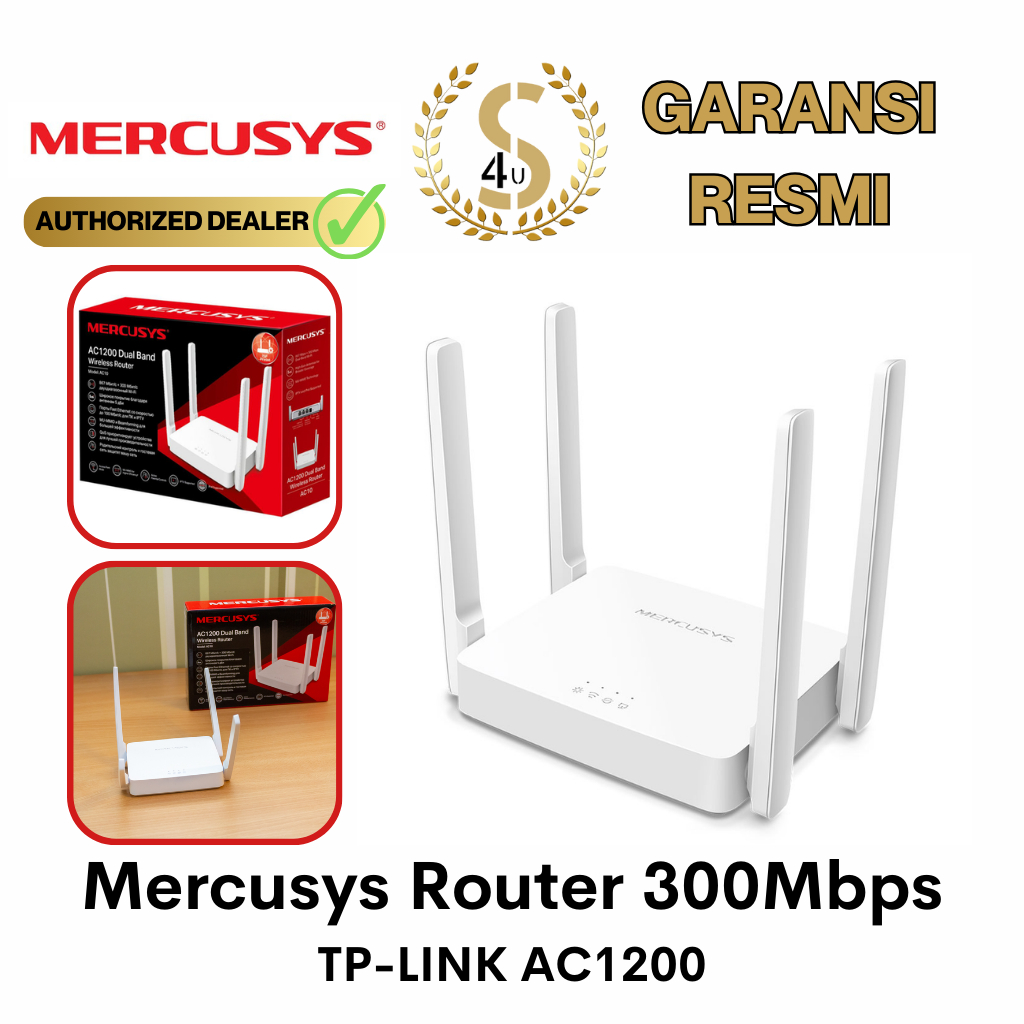 Mercusys by Tp-Link AC10 AC1200 Dual Band Wireless N Router 300Mbps