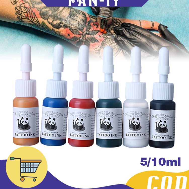 Murah PANDA Tinta Tattoo Set Original / 1 Set 6 / 10 Warna - 5ml / 30ml