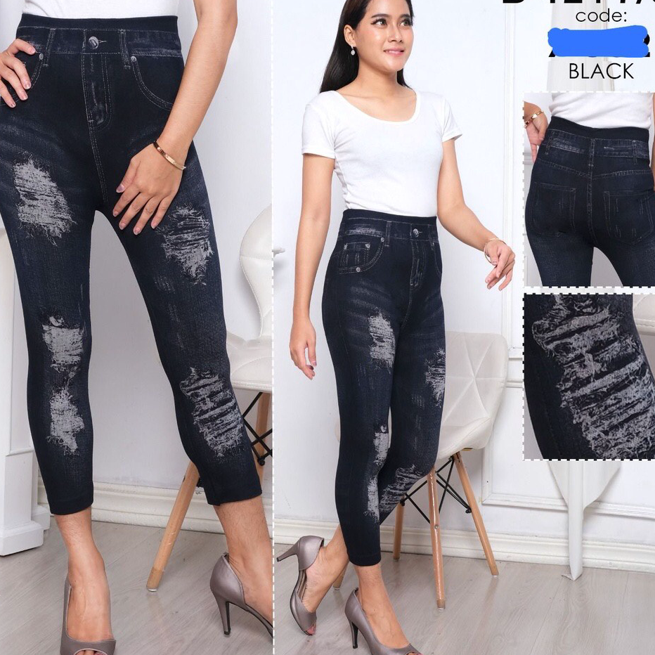 ➩↓✮≛ LEGGING DENIM JEANS HIGHWAIST IMPORT / LEGING FASHION WANITA / LEJING FIT TO 80KG+ Super Promo