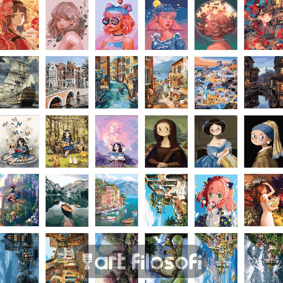 

Stok Banyak Paint By Number 40x50cm DIY Kit