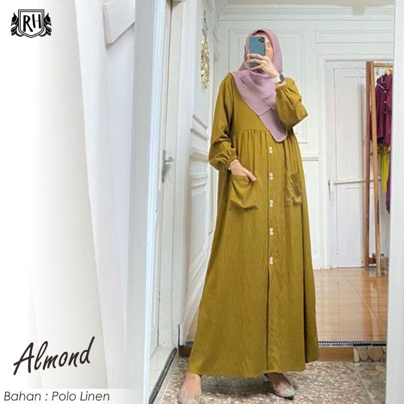 Gamis Polos Busui / Dress Busui / Gamis Polo Linen / Naura Dress
