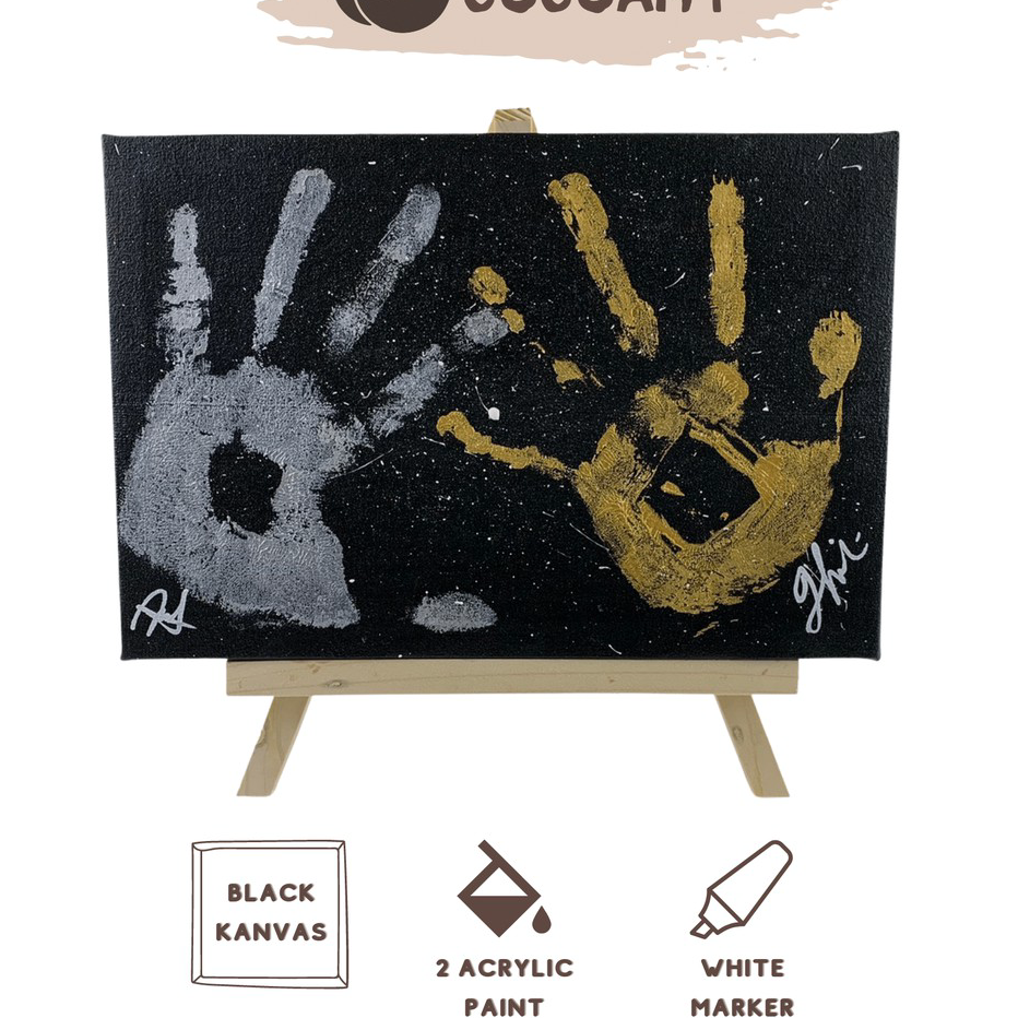 Best Seller DIY Hand Printing Kit | Hand Painting Kit Couple | Kanvas Cap Tangan Couple | Canvas Luk