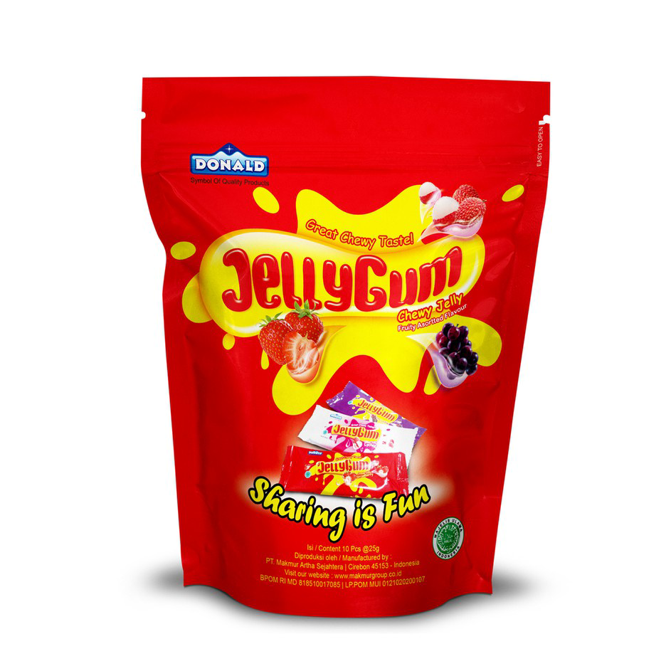 

Pasti Murah Donald Jelly Gum Chewy Jelly Share It Isi 10 pcs x 25 gram