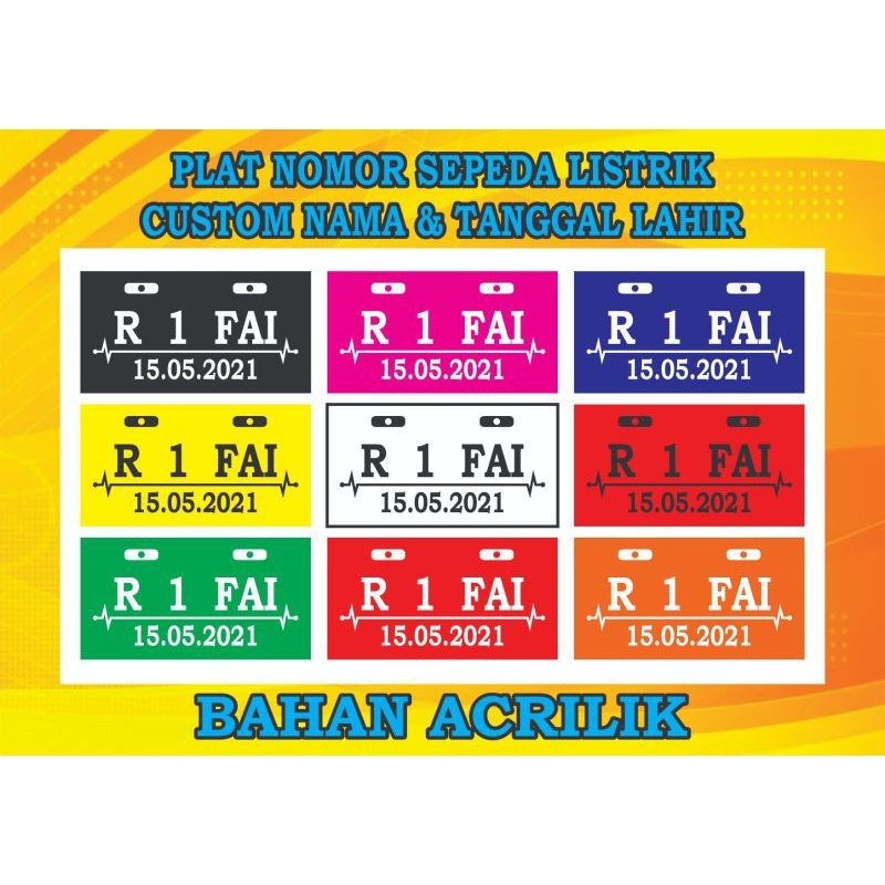 PLAT NOMOR SEPEDA LISTRIK