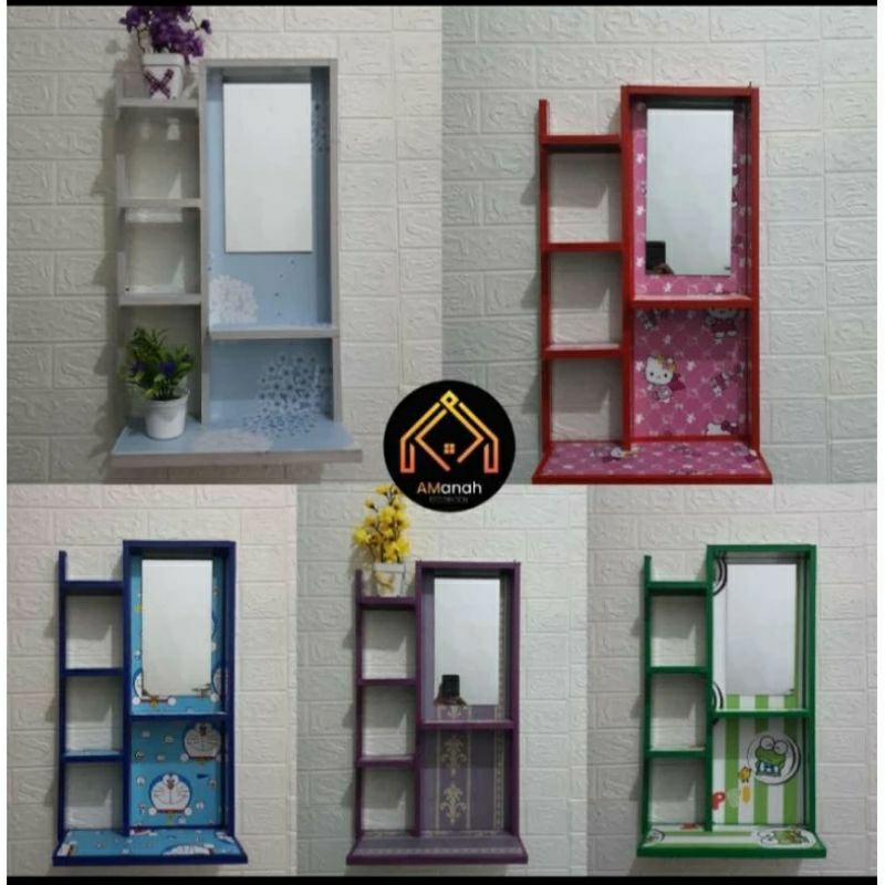 Bayar Ditempat Rak Kosmetik Gantung Kaca Rak Kosmetik Kayu Murah