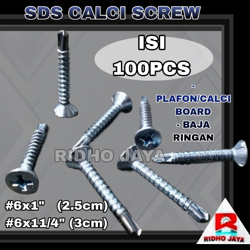 100PCS SEKRUP GRC SDS KALSIBOARD LIST PLANG / SEKRUP ROOFING BAJA RINGAN / SEKRUP LIS PLANG LISPLANG