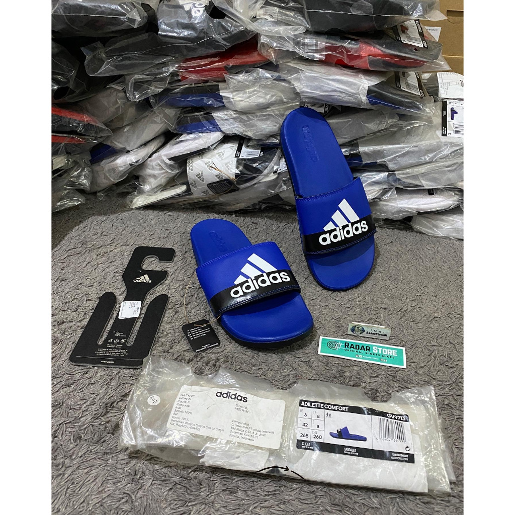 Sandal Adidas Adilette Comfort Blue Black GV9713 Original