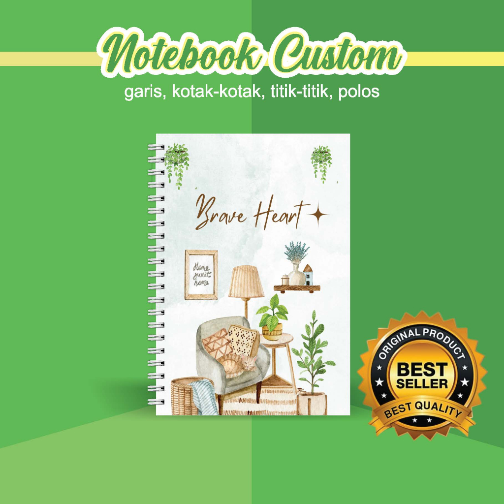 

NOTEBOOK A5 CUSTOM CATATAN/JURNAL BOOKPAPER GRID/KOTAK2#DOTTED/TITIK2#BLANK/POLOS
