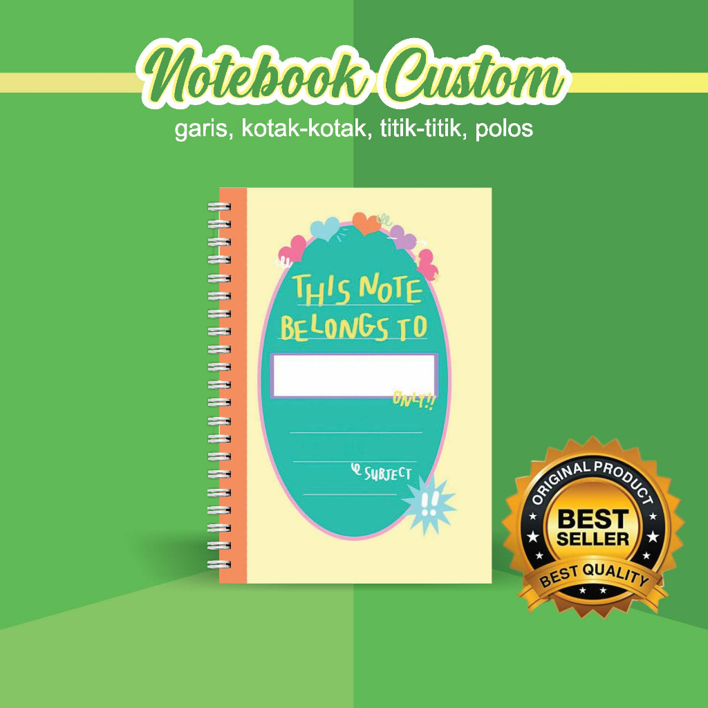 

NOTEBOOK A5 CUSTOM CATATAN/JURNAL BOOKPAPER GRID/KOTAK2#DOTTED/TITIK2#BLANK/POLOS