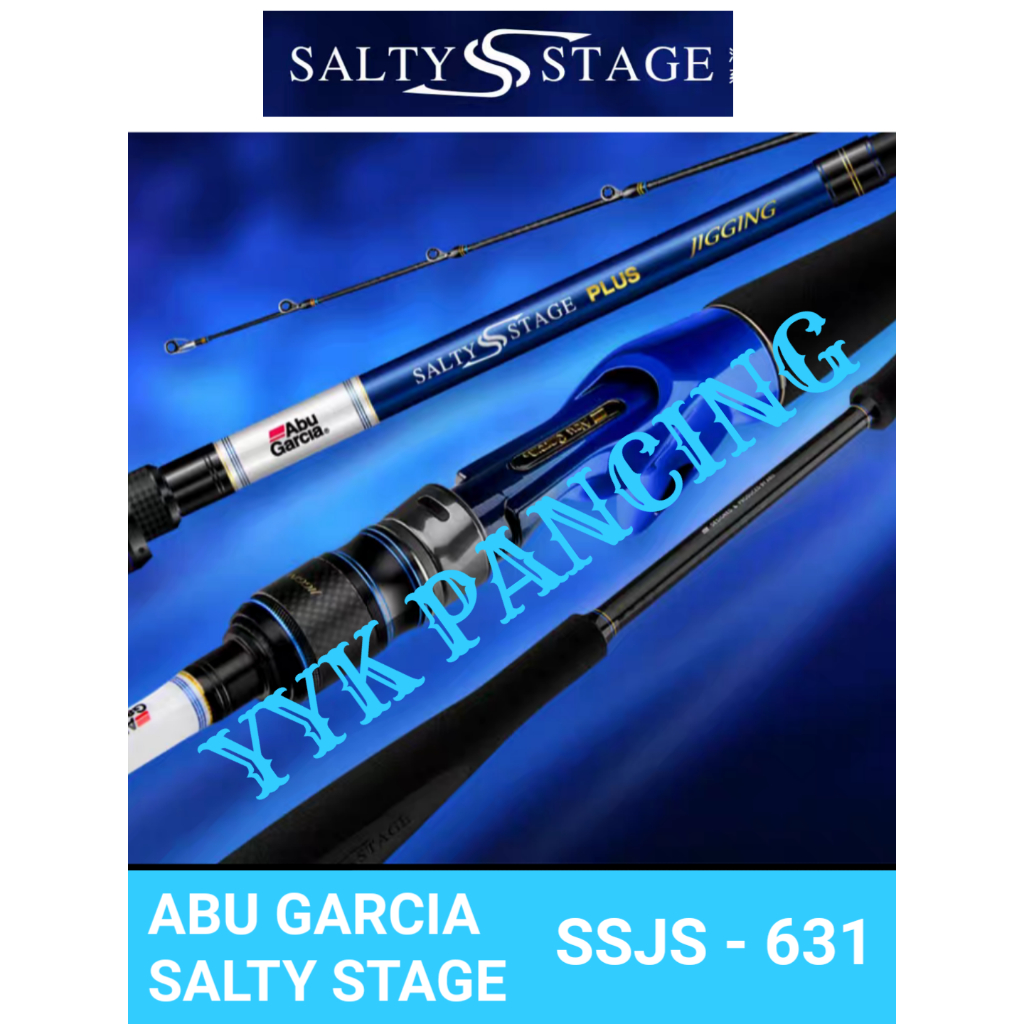 BLUE ABU GARCIA SSJS 631 salty stage plus jigging joran overhead spinning rod jigging MURAH