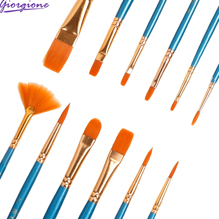 

Stock Banyak Giorgione 12pcs Kuas Lukis Oil Brush Paintbrush Nylon M-12 Terbatas