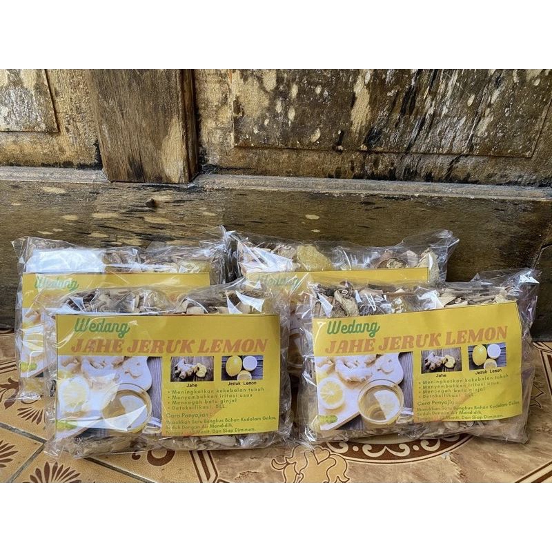 

WEDANG JAHE JERUK LEMON+GULA BATU/UNTUK DETOX HERBAL/1 PAK (10pcs)